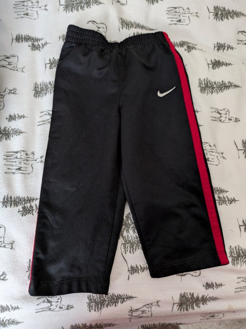 Nike Black Joggers with Red Side Stripe